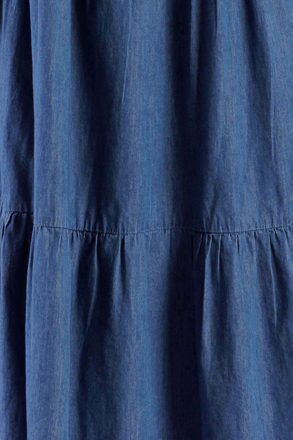 MATCH MY ENERGY WOVEN CHAMBRAY MINI DRESS Flying Tomato